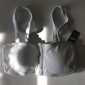[NWT] Aerie White Ribbed Bikini Top